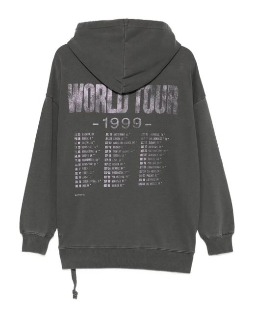 Ksubi Gray Logo-print Drawstring Hoodie
