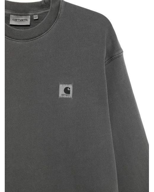 Carhartt Gray Square-Logo Cotton Sweatshirt
