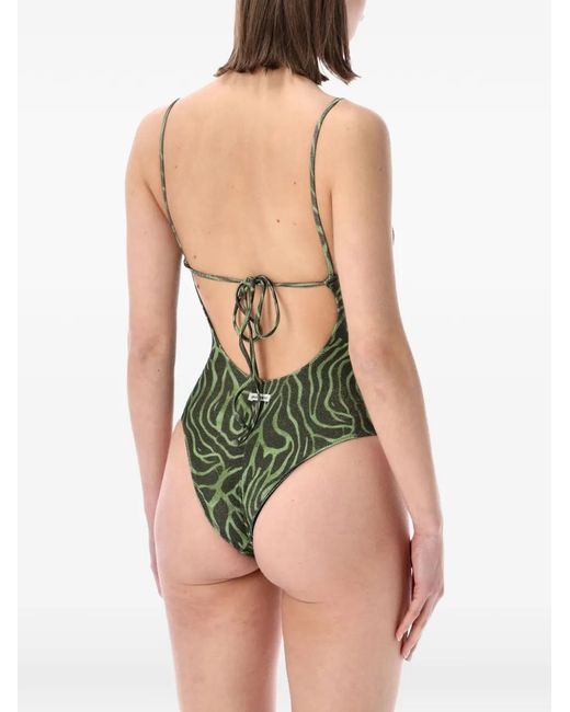 MATINEÉ Green Lilly Zebra-Pattern Cut-Out Swimsuit