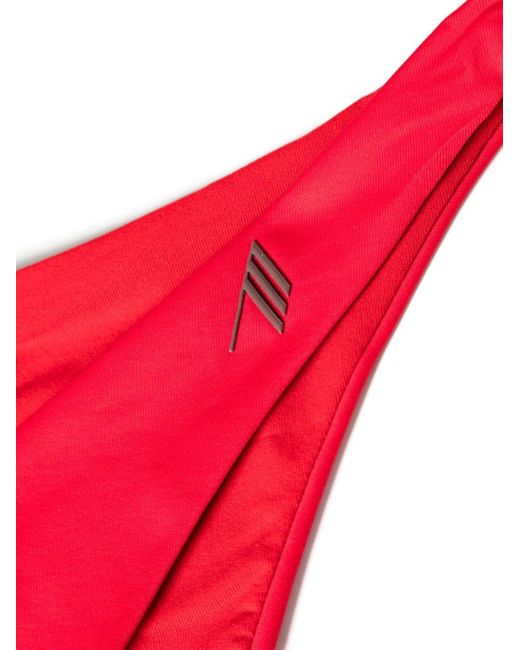 The Attico Red Logo-appliqué Bikini