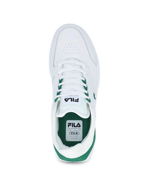 Fila White Modern Lace-Up Sneakers for men