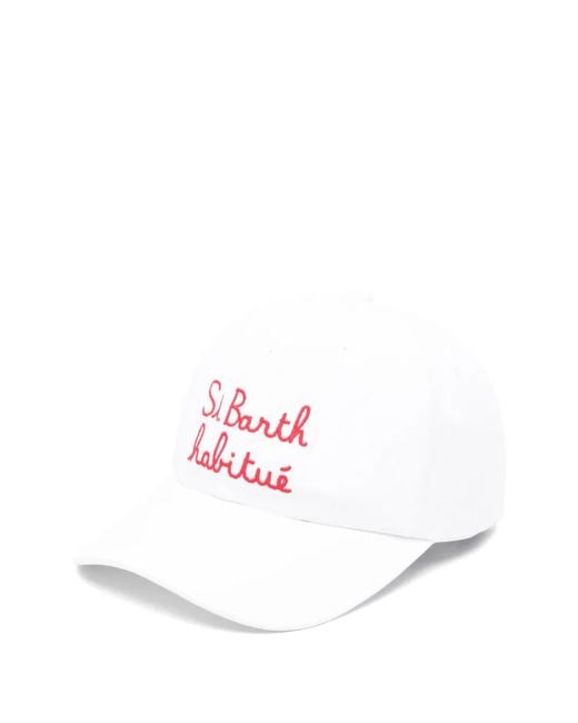 Mc2 Saint Barth White Embroidered-Logo Cap for men