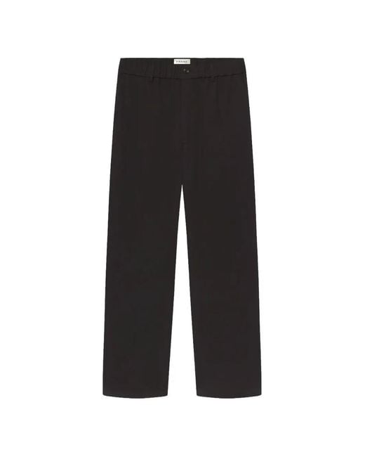 FRAME Black Relaxed Cotton Trousers for men