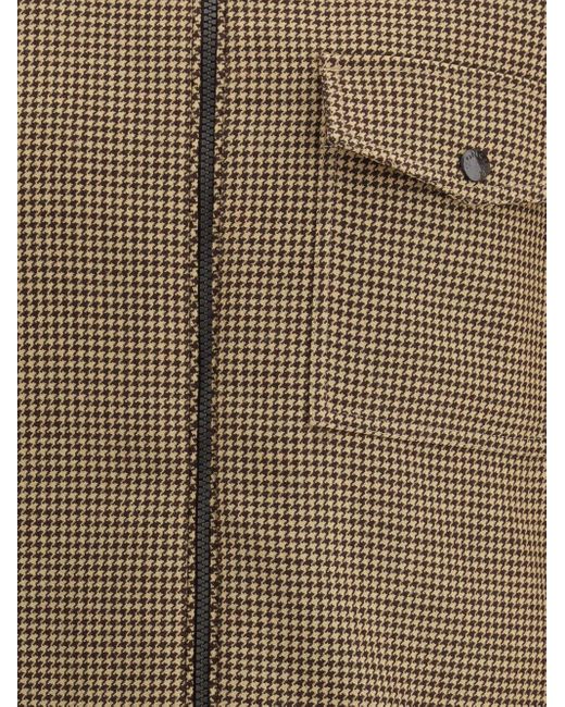 Moncler Green Houndstooth-Pattern Zip-Front Jacket for men