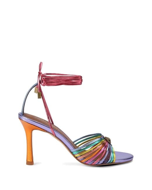 Kurt Geiger White Multi-Strap Tie-Fastening Heeled Sandals
