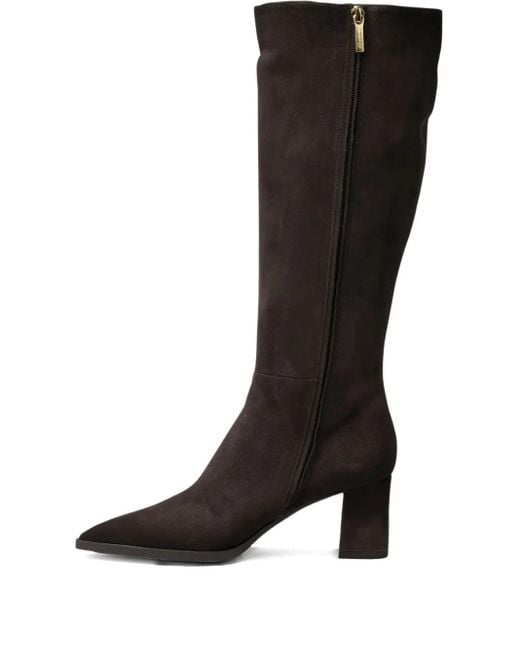Santoni Black 65Mm Block-Heel Suede Boots