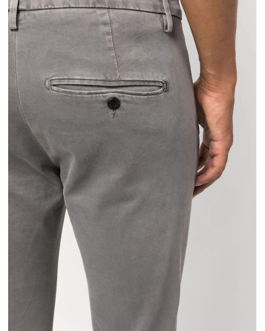 Dondup Gray Skinny-Cut Faded-Wash Trousers for men