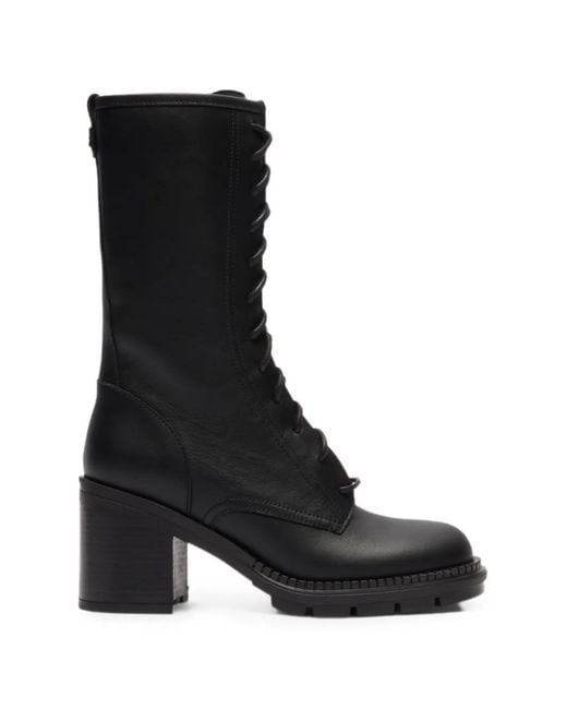Casadei Black Concept Symphony Lace-Up Combat Boots