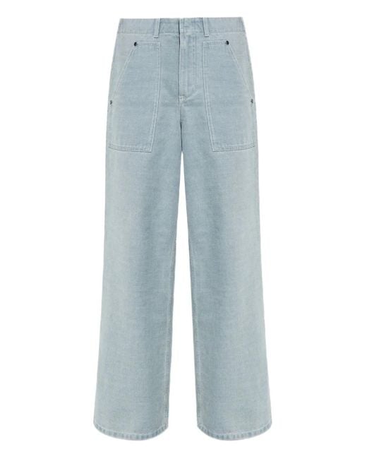 Fendi Blue Ff-Embossed Jeans