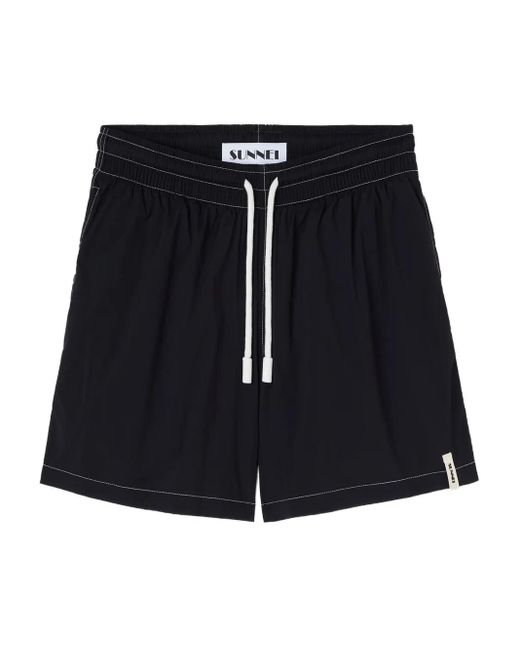 Sunnei Black Drawstring Swim Shorts for men