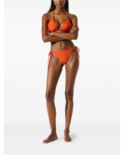 Karl Lagerfeld Orange Logo-Plaque Bikini Briefs