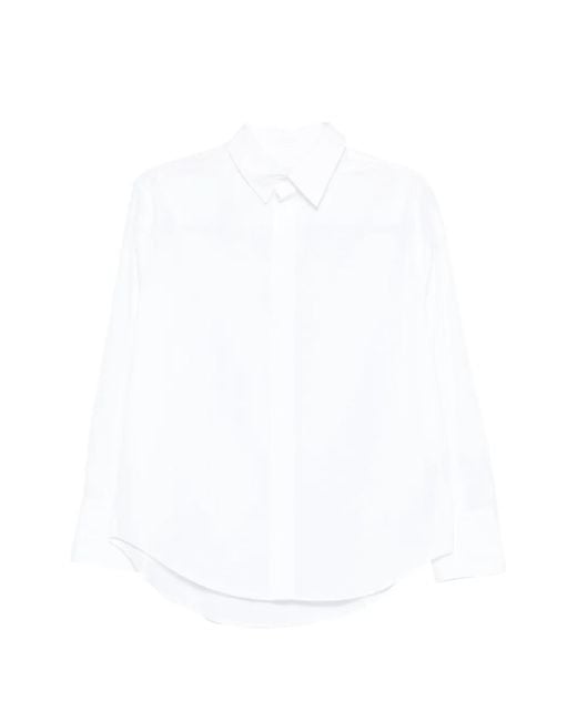 Sa Su Phi White Long-Sleeve Button Blouse