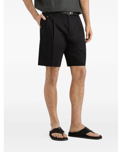 Dolce & Gabbana Black Cotton Bermuda Shorts for men
