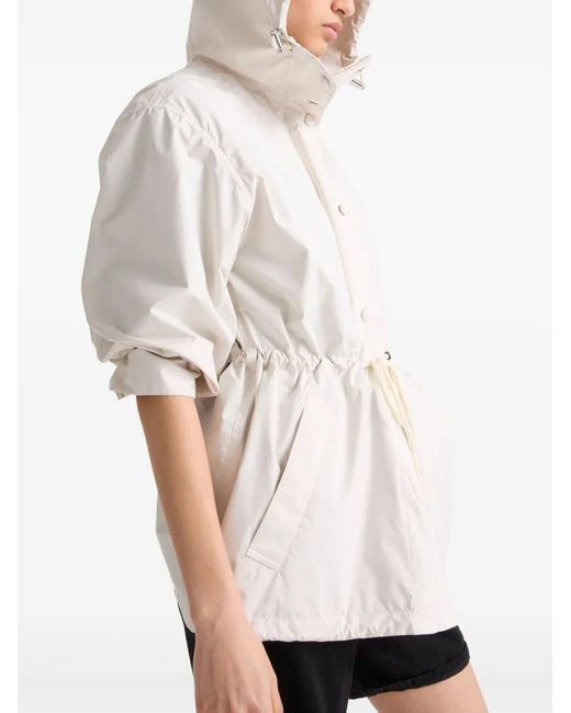 Yves Salomon White Hooded Parka Jacket