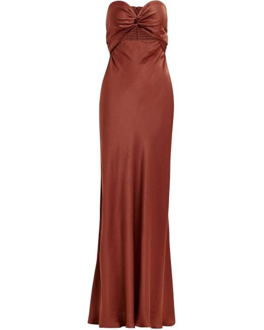 Essentiel Antwerp Red Hierro Strapless Maxi Dress