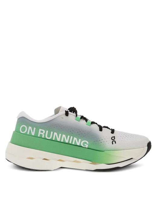 On Shoes Green Cloudboom Max Logo-Print Sneakers for men