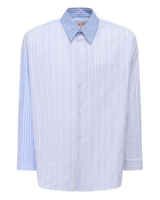 Marni Blue Striped Button-Up Shirt for men