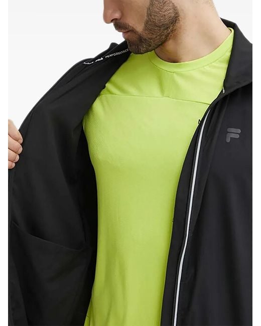 Fila Black Rocroi Zip-Up Logo Jacket for men