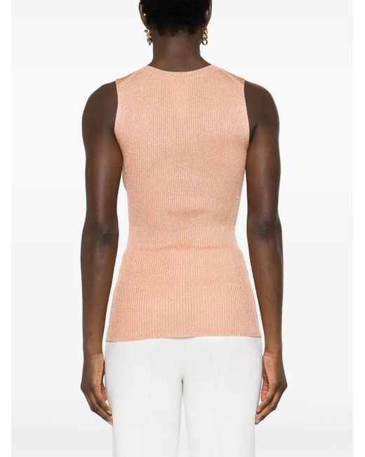 Fabiana Filippi Pink Lurex Ribbed Tank Top