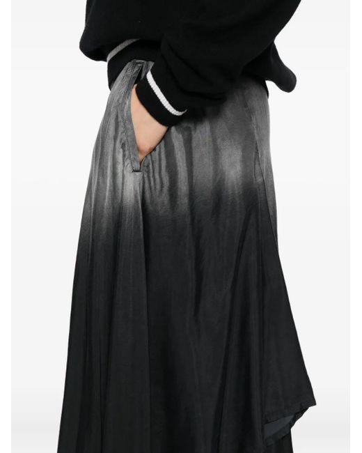 Yohji Yamamoto Black Asymmetrischer Midirock