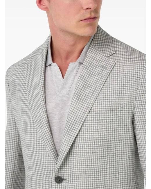 Boggi Gray Houndstooth-Pattern Blazer for men