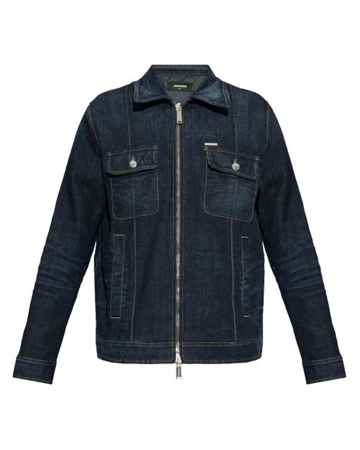 Veste En Jean À Patch Logo DSquared² pour homme en coloris Blue