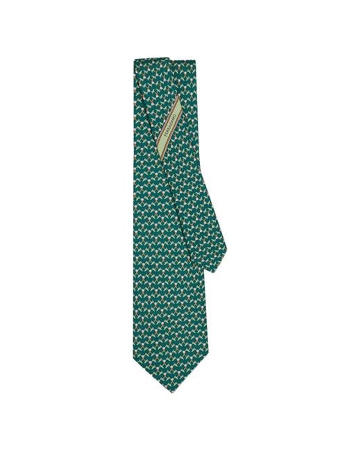 Ferragamo Green Club Silk Tie for men