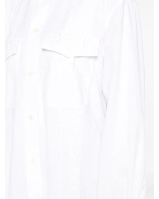 MARINE SERRE White Upcycled Twin Pocket Shirt