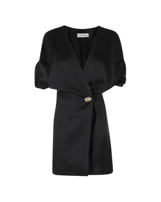 Raquel Diniz Black Anastasia Draped Mini Dress