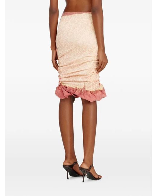 DIESEL Pink O-Pale Ruffled Skirt