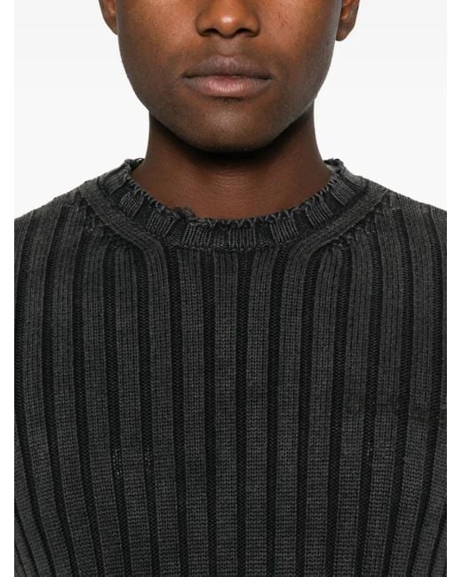 メンズ Off-White c/o Virgil Abloh ダメージ セーター Black