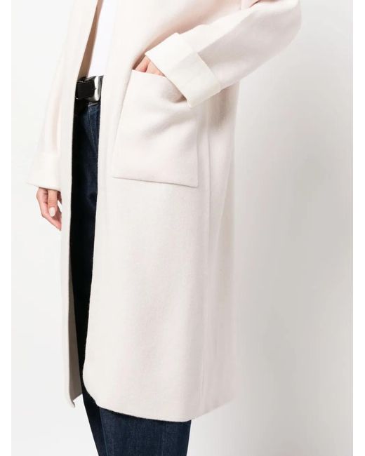 Philo-Sofie Cashmere White Wool-Cashmere Blend Mid-Length Coat
