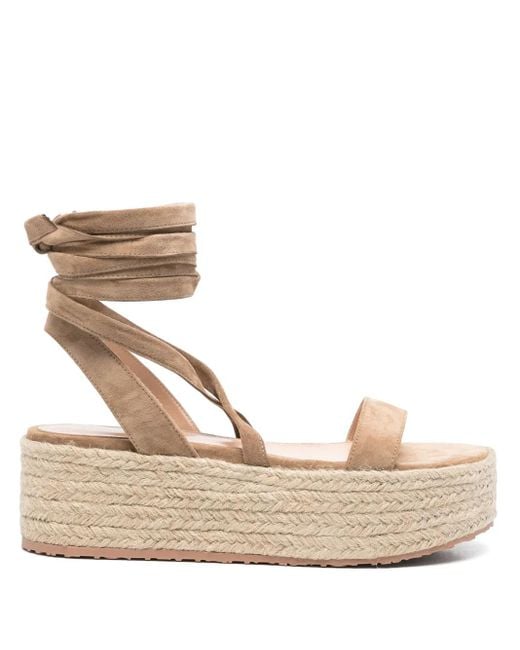 Gianvito Rossi Natural 60Mm Suede Espadrilles
