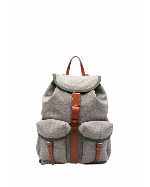 Maison Margiela Green Contrast-trim Backpack for men