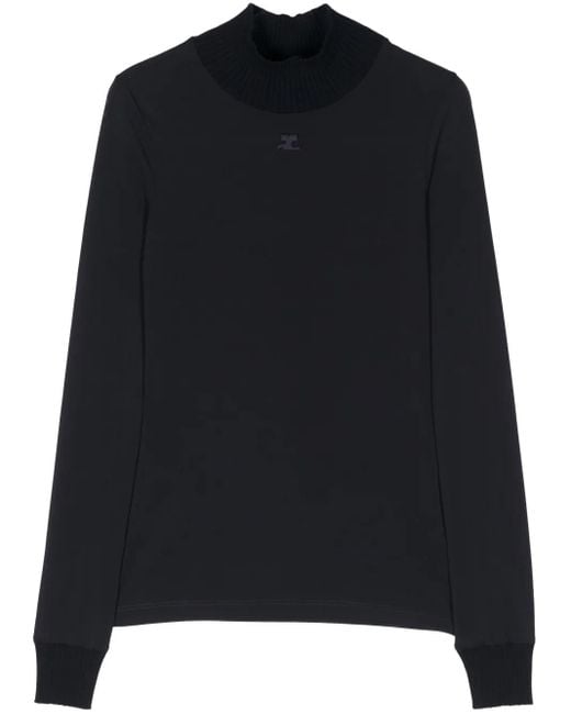 Courreges Black Reedition Mesh Top