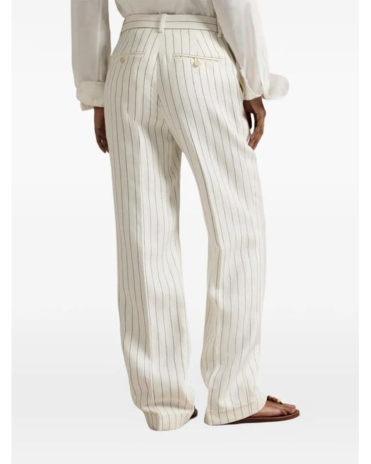 Polo Ralph Lauren White Striped Straight Trousers