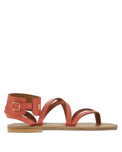 Longchamp Brown X K.Jacques Leather Sandals