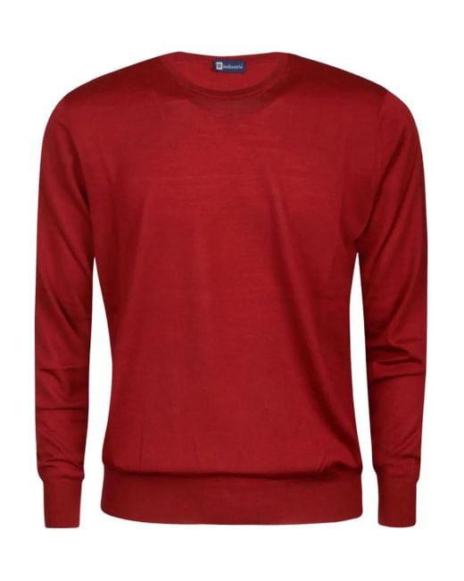 Alpha Industries Red Round-Neck Wool Sweater for men