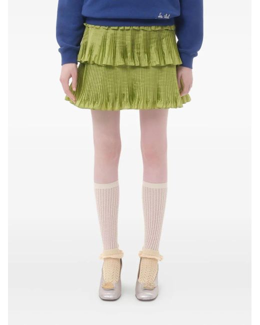 Valentino Garavani Green Taffeta Skirt