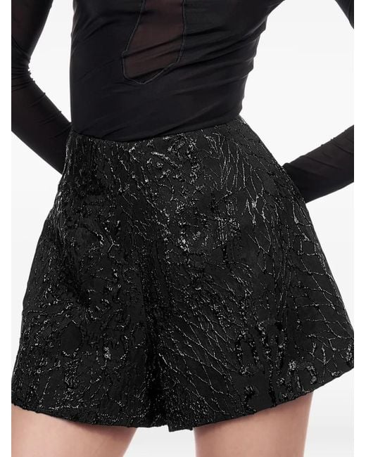 Mia Peculiar Black Jacquard Short Shorts