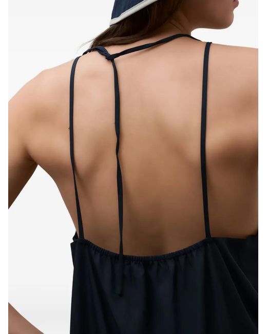 Ecoalf Blue Crome Halterneck Tie-Fastening Dress