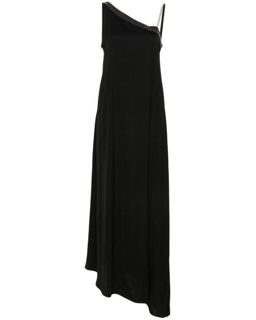 Peserico Black Asymmetric Midi Dress