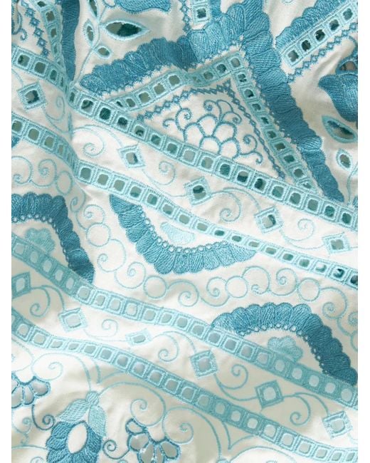 Etro Blue Cotton Blend Short Dress