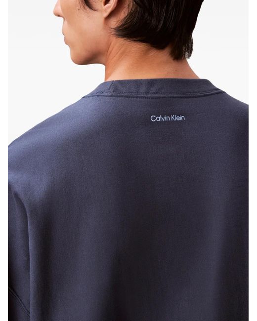 Calvin Klein Blue Graphic-Print Sweater for men