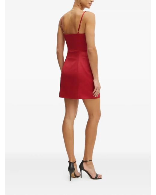 Guess Red Satin Spaghetti-Strap Mini Dress