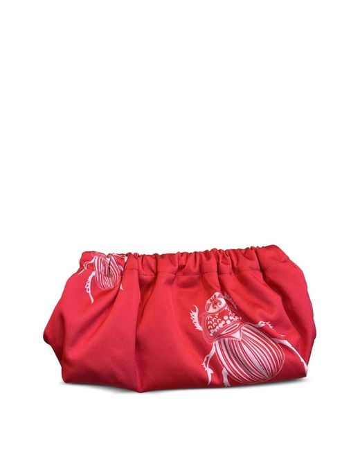 Gabriele Frantzen Red Sorbet Beetle-Print Clutch Bag