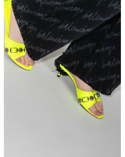 Balenciaga Yellow Cagole 50mm Sandals