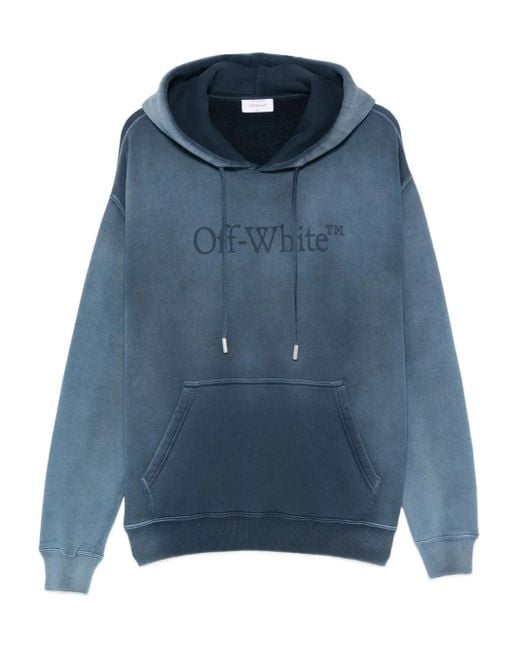 メンズ Off-White c/o Virgil Abloh Logo-embroidered Hoodie Blue