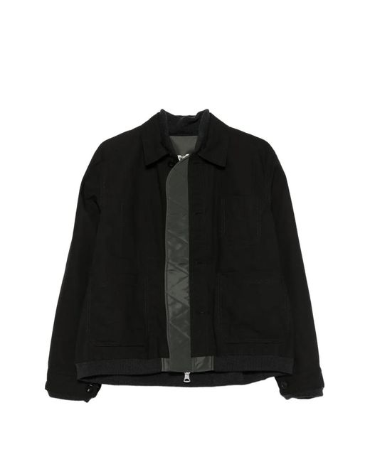 Sacai Black Reversible Zip-Fastening Jacket for men