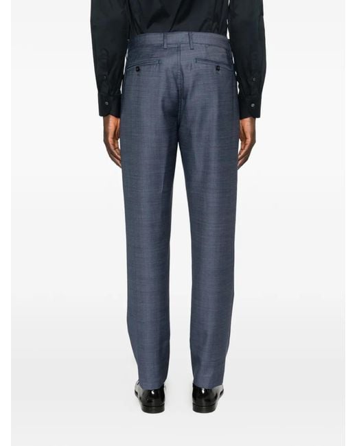 Canali Blue Button Tailored Trousers for men